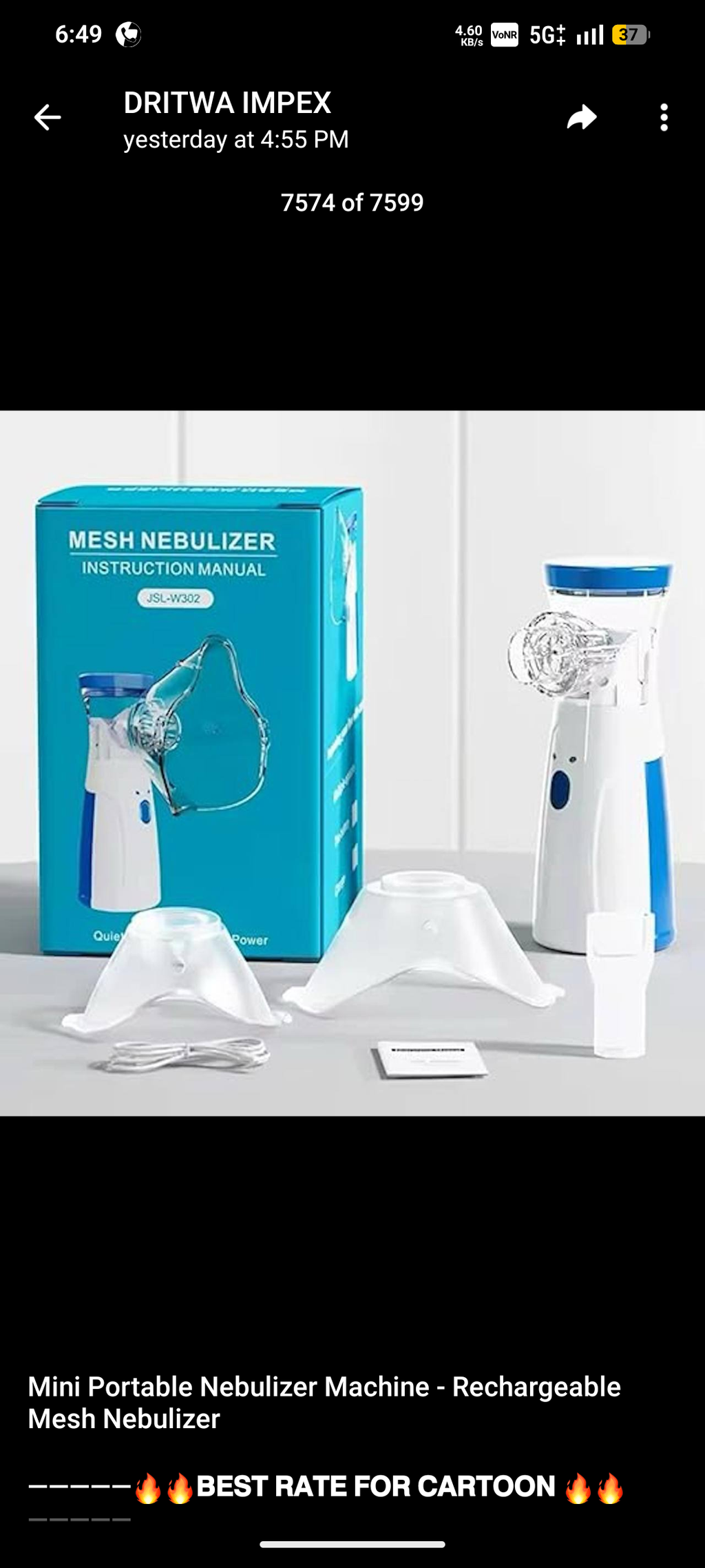 Mesh Nebulizer JSL W302 – Portable & Quiet Respiratory Care