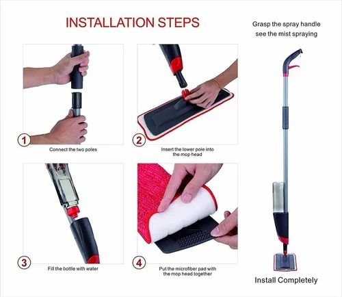 Microfiber Synthetic Cloth Spray Mop, 280 ml